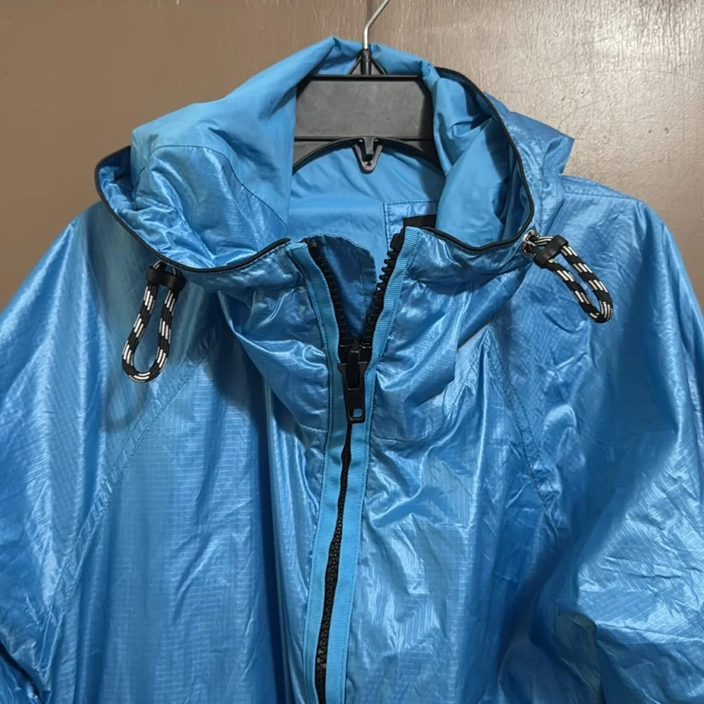 BOSS by Hugo Boss Men's Coslo Aqua Jacket Blue Hooded Windbreaker Jacket - Picture 3 of 6